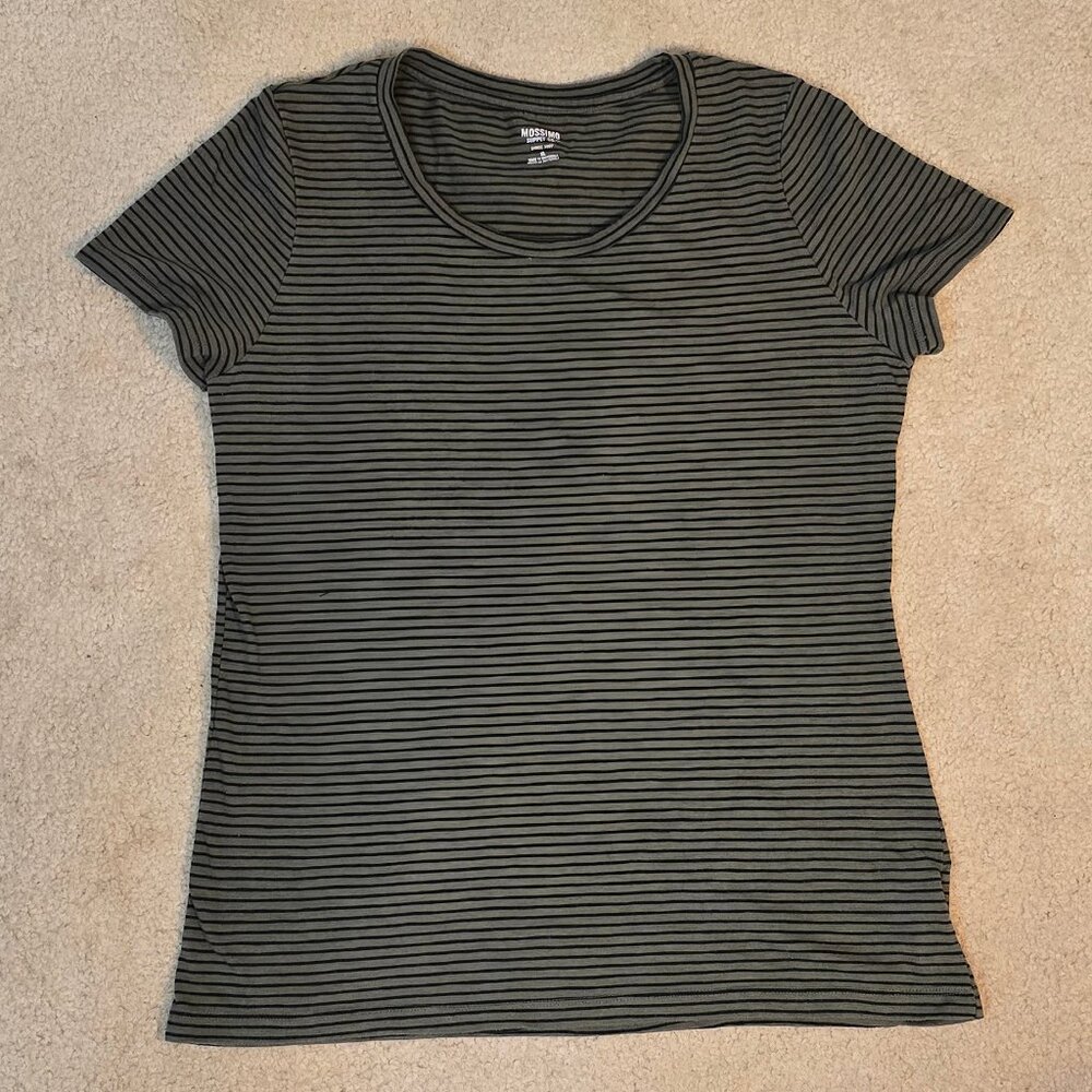 Green and Black Striped Tee